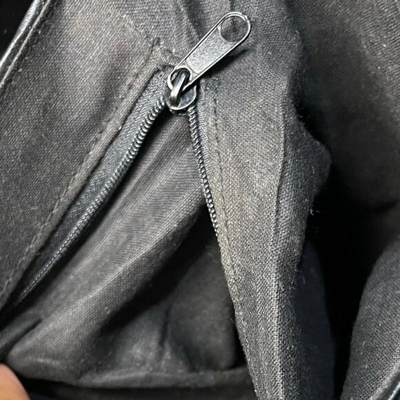 Faux Leather Shoulder Bag Womens Black Pockets Retro Pockets Minimalist Turnlock - Picture 10 of 11